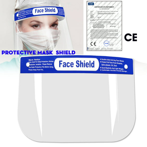 Details about  / 10PCS Safety Full Face Shield Reusable FaceShield Clear Washable Face